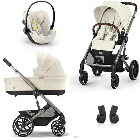 Cybex Balios S Lux 2.0 Seashell Beige zestaw 3w1 z fotelikiem Cloud G Plus