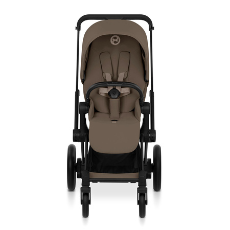 Cybex e-Priam 5.0 Comfort Matt Black Coconut Brown wózek 2w1 głęboko-spacerowy