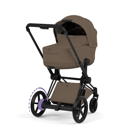 Cybex e-Priam 5.0 Matt Black Coconut Brown wózek 2w1 głęboko-spacerowy