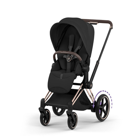 Cybex e-Priam 5.0 Rosegold Sepia Black zestaw 3w1 z fotelikiem Cloud T i-Size