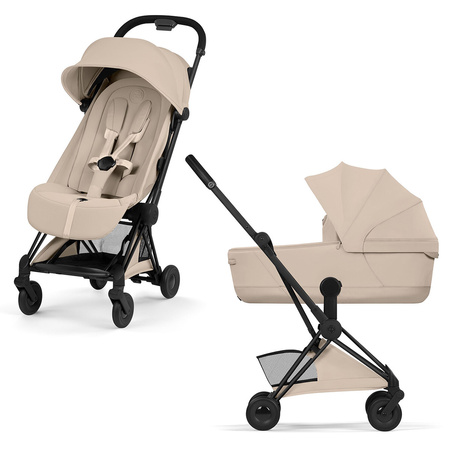 Cybex Coya 2 Style Matt Black Cozy Beige wózek 2w1 głęboko-spacerowy