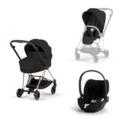 Cybex Mios 4.0 Style Rosegold Sepia Black zestaw 3w1 z fotelikiem Cloud T i-Size