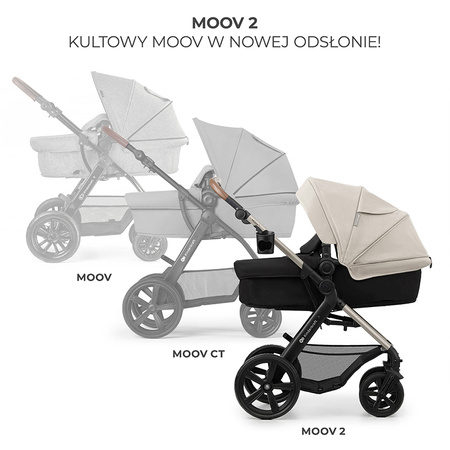 Kinderkraft Moov 2 Moonlight Grey wózek 3w1 głęboko-spacerowy z fotelikiem Mink