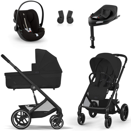 Cybex Balios S Lux 2.0 Moon Black zestaw 4w1 z fotelikiem Cloud G Plus i Bazą G