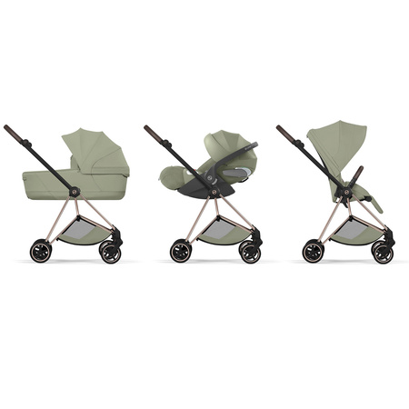 Cybex Mios 4.0 Style Rosegold Sage Green zestaw 3w1 z fotelikiem Cloud T i-Size
