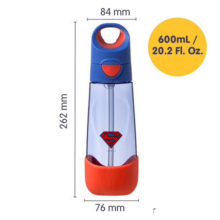 B.Box Bidon tritanowy ze słomką 600 ml Superman