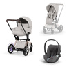 Cybex e-Priam 5.0 Rosegold City Grey zestaw 3w1 z fotelikiem Cloud T i-Size
