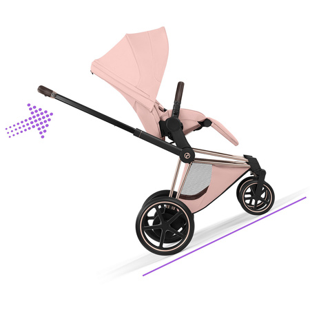 Cybex e-Priam 5.0 Rosegold Peach Pink zestaw 3w1 z fotelikiem Cloud T i-Size