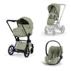 Cybex e-Priam 5.0 Matt Black Sage Green zestaw 3w1 z fotelikiem Cloud T i-Size
