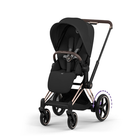 Cybex e-Priam 5.0 Comfort Rosegold Sepia Black zestaw 3w1 z fotelikiem Cloud T i-Size