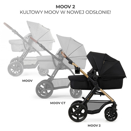 Kinderkraft Moov 2 Pure Black wózek 3w1 głęboko-spacerowy z fotelikiem Mink