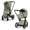 Cybex e-Priam 5.0 Matt Black Sage Green zestaw 3w1 z fotelikiem Cloud T i-Size