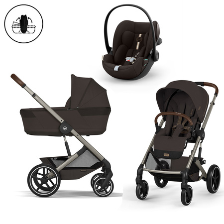 Cybex Balios S Lux 2026 ze składaną gondolą Chocolate Brown zestaw 3w1 z fotelikiem Cloud G3 i-Size Plus