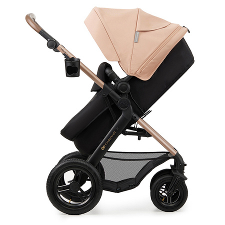 Kinderkraft Moov 2 Air Sand Beige wózek 3w1 głęboko-spacerowy z fotelikiem Mink