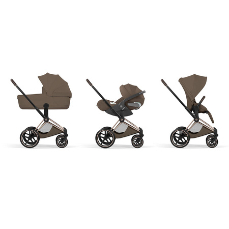 Cybex Priam 5.0 Rosegold Coconut Brown zestaw 3w1 z fotelikiem Cloud T i-Size