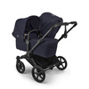 Bugaboo Donkey6 Duo Black/Deep Indigo wózek 2w1 dla dwójki dzieci w różnym wieku