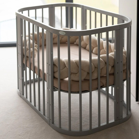 Waldin Welurowy Warkocz ochraniacz do łóżeczka 210 cm Beż