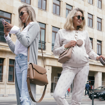 Joissy Torebka Crossbody i Organizer do wózka 2w1 dla Mamy MIDI Almond