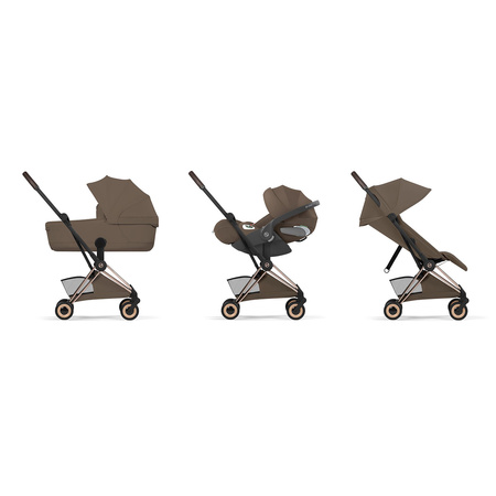 Cybex Coya 2 Style Rosegold Coconut Brown zestaw 3w1 z fotelikiem Cloud T i-Size