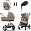 Cybex Balios S Lux 2.0 Almond Beige zestaw 4w1 z fotelikiem Cloud G Plus i Bazą G