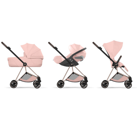 Cybex Mios 4.0 Style Rosegold Peach Pink zestaw 3w1 z fotelikiem Cloud T i-Size