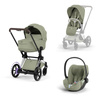 Cybex e-Priam 5.0 Chrome Brown Sage Green zestaw 3w1 z fotelikiem Cloud T i-Size