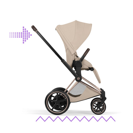 Cybex e-Priam 5.0 Rosegold Cozy Beige wózek 2w1 głęboko-spacerowy