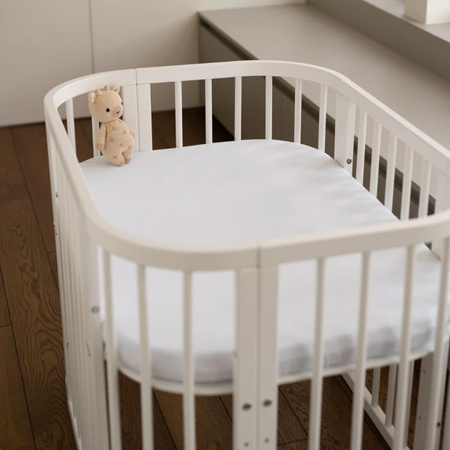 Waldin Prześcieradło z bawełny organicznej 93x65 do łóżeczka 5w1 Białe