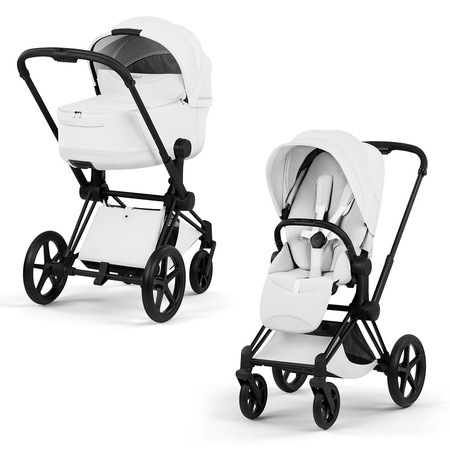 Cybex Priam 5.0 Matt Black Off White wózek 2w1 głęboko-spacerowy