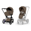 Cybex e-Priam 5.0 Comfort Matt Black Coconut Brown wózek 2w1 głęboko-spacerowy