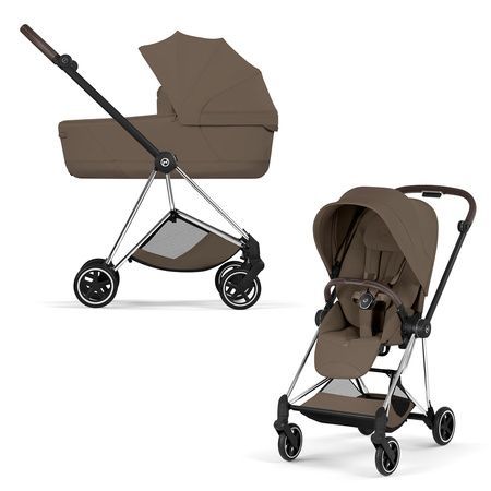 Cybex Mios 4.0 Style Chrome Brown Coconut Brown zestaw 3w1 z fotelikiem Cloud T i-Size