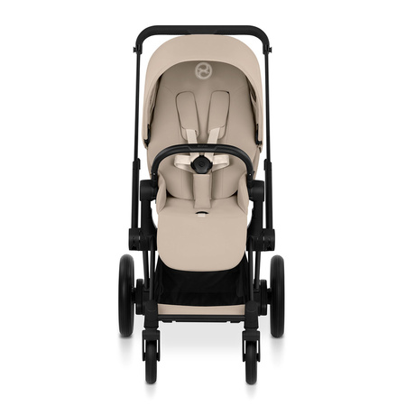 Cybex e-Priam 5.0 Comfort Matt Black Cozy Beige zestaw 3w1 z fotelikiem Cloud T i-Size
