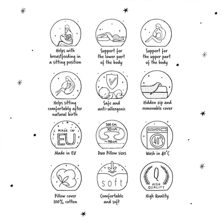 Ceba Baby Wielofunkcyjna poduszka Cebuszka Physio Duo 300 cm Tiny Leaves