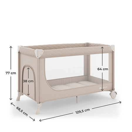Kinderkraft LEODY UP łóżeczko turystyczne 2w1 Beige