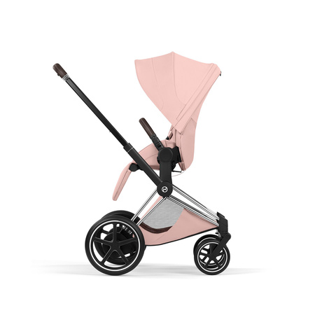 Cybex e-Priam 5.0 Chrome Brown Peach Pink wózek 2w1 głęboko-spacerowy