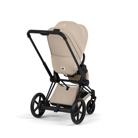 Cybex e-Priam 5.0 Comfort Matt Black Cozy Beige wózek 2w1 głęboko-spacerowy
