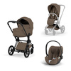 Cybex Priam 5.0 Matt Black Coconut Brown zestaw 3w1 z fotelikiem Cloud T i-Size