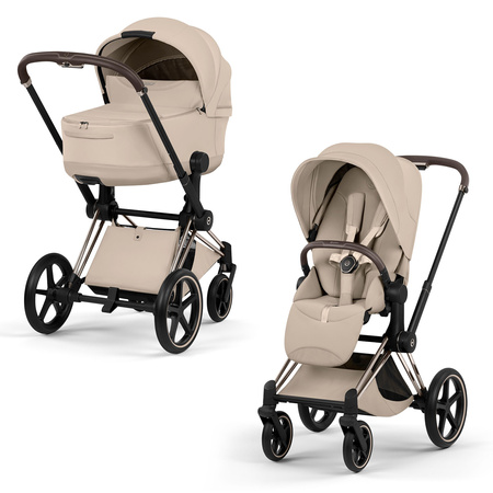 Cybex Priam 5.0 Champagne Gold Cozy Beige wózek 2w1 głęboko-spacerowy