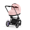 Cybex ePriam Matt Black Peach Pink wózek 2w1 głęboko-spacerowy