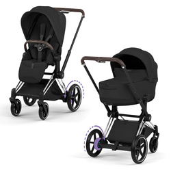 Cybex e-Priam 5.0 Chrome Brown Sepia Black wózek 2w1 głęboko-spacerowy