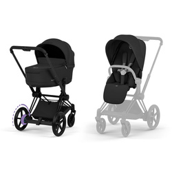Cybex e-Priam 5.0 Comfort Matt Black Sepia Black wózek 2w1 głęboko-spacerowy