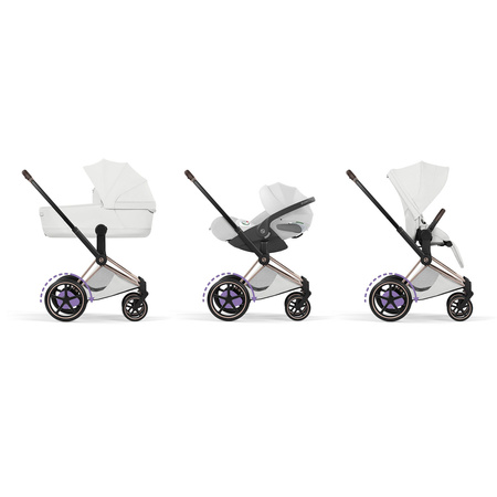 Cybex e-Priam 5.0 Rosegold Off White zestaw 3w1 z fotelikiem Cloud T i-Size