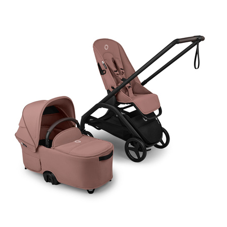 Bugaboo Dragonfly Plus Komplet Black/Dusty Pink wózek 2w1 głęboko-spacerowy