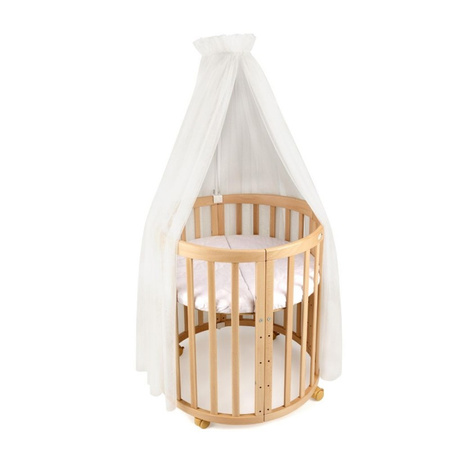 Waldin Tiulowy baldachim do łóżeczka Ecru + stelaż na baldachim