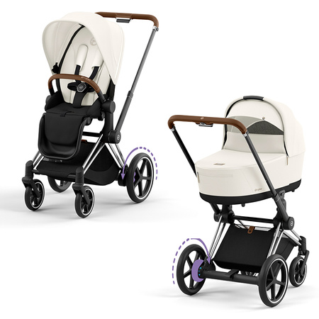 Cybex ePriam Chrome Brown OFF WHITE wózek 2w1 głęboko-spacerowy