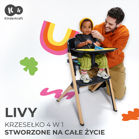 Kinderkraft Livy krzesełko do karmienia z bujeczkiem Calmee