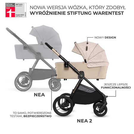 Kinderkraft Nea 2 Bizuu Whisper Dune wózek 2w1 głęboko-spacerowy