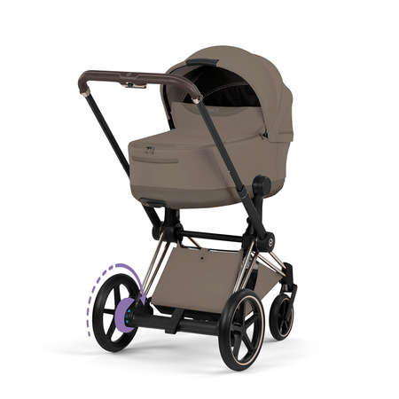 Cybex e-Priam 5.0 Champagne Gold Coconut Brown wózek 2w1 głęboko-spacerowy