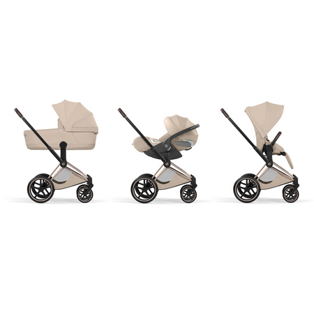 Cybex Priam 5.0 Rosegold Cozy Beige zestaw 3w1 z fotelikiem Cloud T i-Size