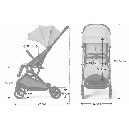 Kinderkraft Indy 3 Jasnoszary wózek spacerowy